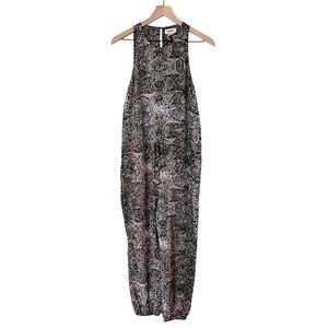 L’agence Silk Paisley Print Colorful Sleeveless Tie Waist Pockets Jumpsuit Small
